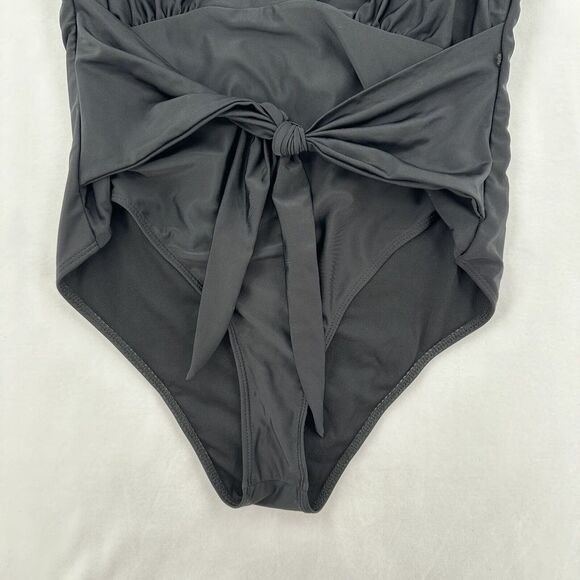 Unbranded Women Sz XXL‎ Black One Piece Bathing Suit tie Front Beach Cruise - Picture 4 of 8